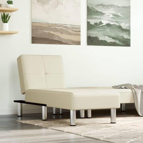 vidaXL Chaise longue kunstleer crèmekleurig, Huis en Inrichting, Zetels | Zetels en Chaises Longues, Nieuw, Verzenden