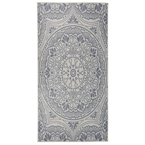 vidaXL Buitenkleed met patroon platgeweven 100x200 cm blauw, Huis en Inrichting, Stoffering | Tapijten en Vloerkleden, Nieuw, Verzenden