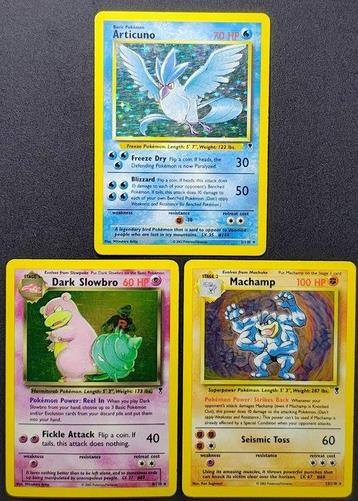 Pokémon - 3 Card - Articuno, Machamp, Slowbro Holo - WOTC -