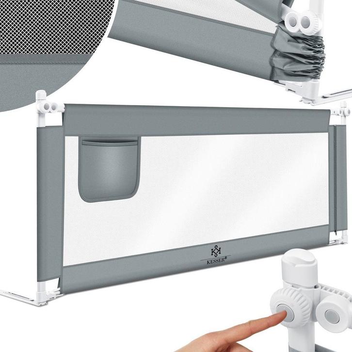 Bedhekje - 180 cm - Bedrand - Bedrail - Bedrek - Lichtgrijs, Huis en Inrichting, Woonaccessoires | Overige, Nieuw, Verzenden