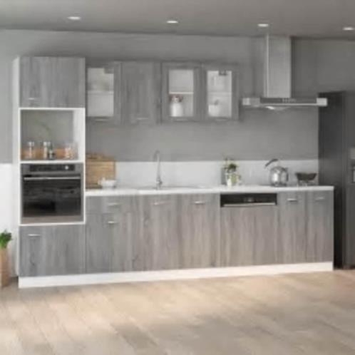 vidaXL Magnetronkast Lyon 60x57x207 cm bewerkt hout grijs, Huis en Inrichting, Kasten | Overige, Nieuw, Verzenden
