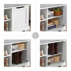 2dekans | SoBuy Opbergbank - Wit - Hout - 80x30x45cm, Huis en Inrichting, Ophalen of Verzenden, Nieuw