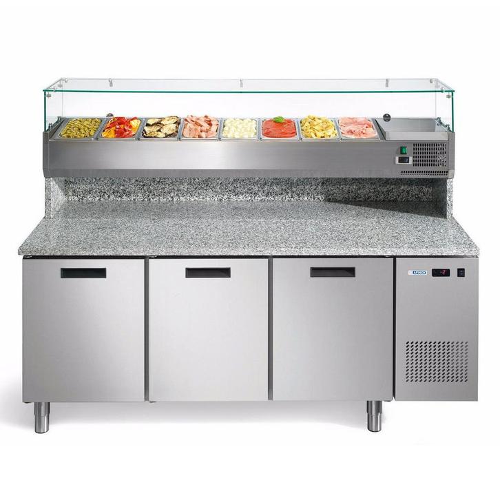 Pizzawerkbank + Opzetkoelvitrine | FRESH PIZZA | 580L | 3, Zakelijke goederen, Horeca | Keukenapparatuur, Nieuw in verpakking