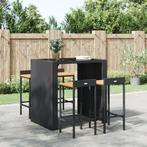 vidaXL Barkrukken 4 st poly rattan en massief acaciahout, Huis en Inrichting, Verzenden, Nieuw