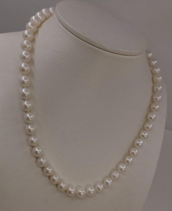 Zonder Minimumprijs - Halsketting 8x8,5 mm ronde witte, Handtassen en Accessoires, Kettingen