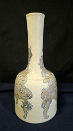 Vaas - Porselein - China - Blauw & koperrood feniks