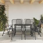 vidaXL 7-delige Tuinset metaalgaas antracietkleurig, Tuin en Terras, Tuinsets en Loungesets, Verzenden, Nieuw, Tuinset