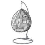 Robuuste grijze schommelstoel met kussens - UV-bestendig..., Huis en Inrichting, Stoelen, Ophalen of Verzenden, Nieuw