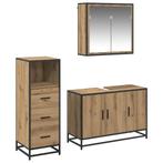 vidaXL Badkamermeubel Set met lade 3 pcs artisanaal, Huis en Inrichting, Verzenden, Nieuw