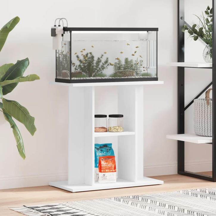 vidaXL Aquariumstandaard 60x30x60 cm bewerkt hout wit, Dieren en Toebehoren, Vissen | Aquaria en Toebehoren, Nieuw, Verzenden