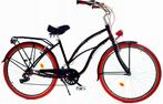 Meisjesfiets - cruiser - 26 - 7 versnellingen - zwart rood, Fietsen en Brommers, Ophalen of Verzenden, Nieuw