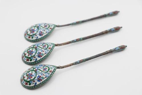 Lepel (3) - .875 (84 Zolotniki) zilver, Antiek en Kunst, Antiek | Zilver en Goud