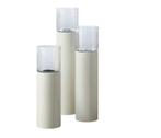TM Luxe Windlicht op pilaar creme 3 delig: H90 + H110 + H130, Verzenden, Nieuw