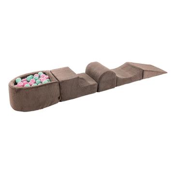 Speelset met kleine ballenbak - Bruin en pastelroze/mint, Verzenden