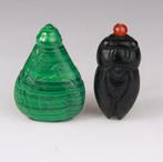Snuiftabak-fles (2) - Malachiet, Steen