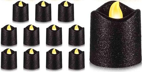 LED Minikaarsje Glitter Zwart per stuk, Maison & Meubles, Accessoires pour la Maison | Plantes & Fleurs artificielles