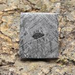 Section rectangulaire de météorite naturelle avec des lignes, Collections, Minéraux & Fossiles