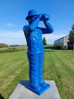 Beeld, man met verrekijker blue - 90 cm - polyresin