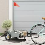 vidaXL Fietstrailer oxford stof en ijzer grijs, Vélos & Vélomoteurs, Accessoires vélo | Remorques, Verzenden