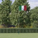 vidaXL Vlag met vlaggenmast Italië 5,55 m aluminium, Diversen, Vlaggen en Wimpels, Verzenden, Nieuw