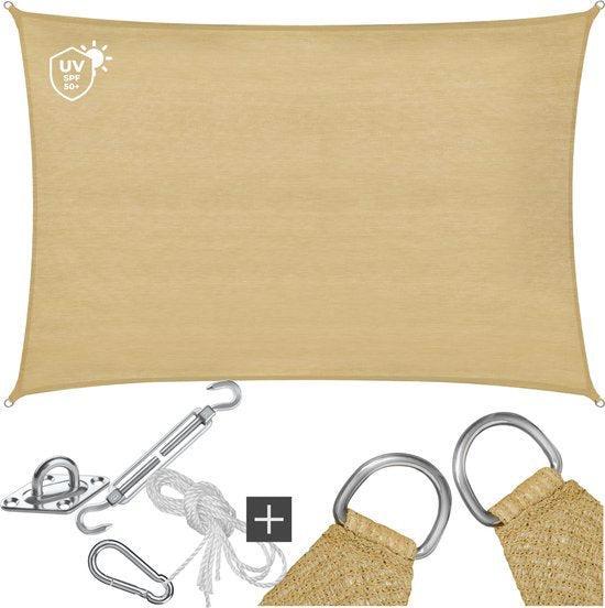 2dekans | tectake® Rechthoekig Schaduwdoek Sunny - 5 x 7 m -, Jardin & Terrasse, Protection solaire, Enlèvement ou Envoi