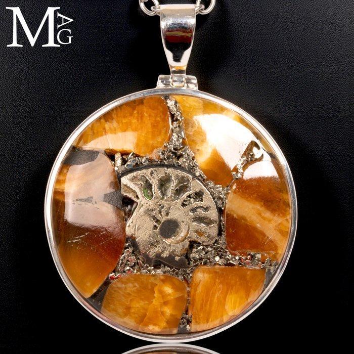 Jurassic sieraden Hanger – Pyriet-gefosilieerde ammoniet -, Antiek en Kunst, Curiosa en Brocante