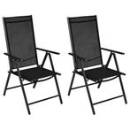 vidaXL Tuinstoelen inklapbaar 2 st aluminium en textileen, Verzenden, Nieuw