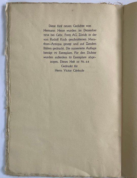Hermann Hesse - Fünf Gedichte - 1934, Antiek en Kunst, Antiek | Boeken en Manuscripten