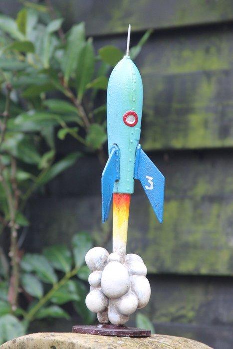 Beeldje - rocket man - gietijzer, Antiek en Kunst, Kunst | Designobjecten