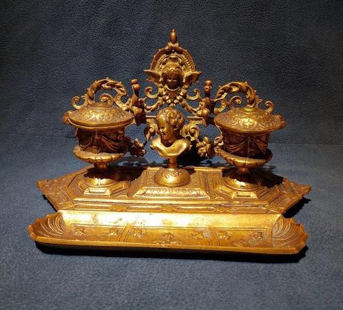 Inktpot - Groot  bureaustel - Brons, Antiek en Kunst, Curiosa en Brocante