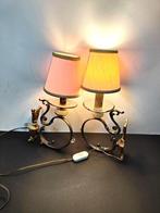 Wandkandelaar - goudkleurig metaal - paar wandlampen, Antiek en Kunst