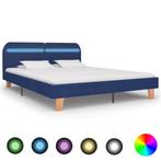 vidaXL Bedframe met LED stof blauw 160x200 cm, Huis en Inrichting, Slaapkamer | Bedden, Verzenden, Nieuw