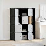 vidaXL Kast met 9 vakken modulair 109x36,5x143 cm zwart en, Huis en Inrichting, Kasten | Kleerkasten, Verzenden, Nieuw
