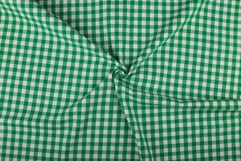 Geruite stof groen 10mm geruit - Katoen stof 80m op rol, Hobby en Vrije tijd, Stoffen en Lappen, Verzenden