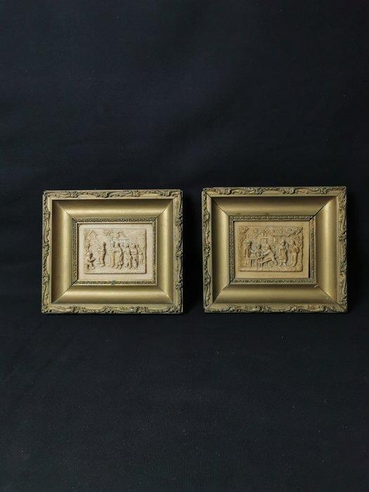 C.F. Becker - Reliëf, Dipinti in rilievo - 21 cm -, Antiek en Kunst, Antiek | Overige Antiek