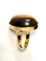 Ring - 18 karaat Geel goud Kattenoog (Chrysoberil), Handtassen en Accessoires, Nieuw