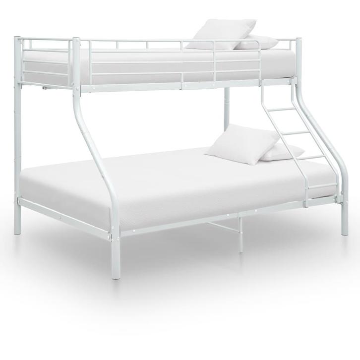vidaXL Stapelbedframe metaal wit 140x200 cm/90x200 cm, Huis en Inrichting, Slaapkamer | Bedden, Nieuw, Verzenden