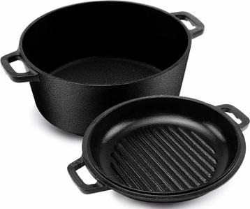 KICHLY 4.7L/5.0 Quart Pre-Seasoned Gietijzeren Pan - Dutc...