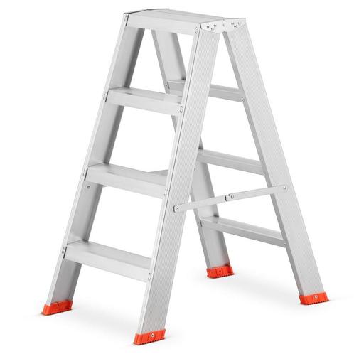Verstevigde Aluminium Werk Trap - Geschikt voor Bouwplaat..., Doe-het-zelf en Bouw, Ladders en Trappen, 2 tot 4 meter, Opvouwbaar of Inschuifbaar