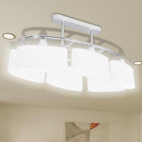 vidaXL Plafondlamp met ellipsvormige glazen kappen 6xE14, Huis en Inrichting, Lampen | Plafondlampen, Nieuw, Verzenden