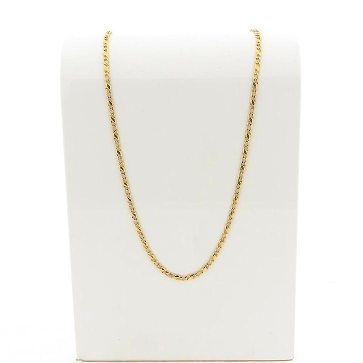 Gouden gourmet/infinity schakel ketting | 52 cm (geelgoud), Handtassen en Accessoires, Kettingen, Overige kleuren, Gebruikt, Goud