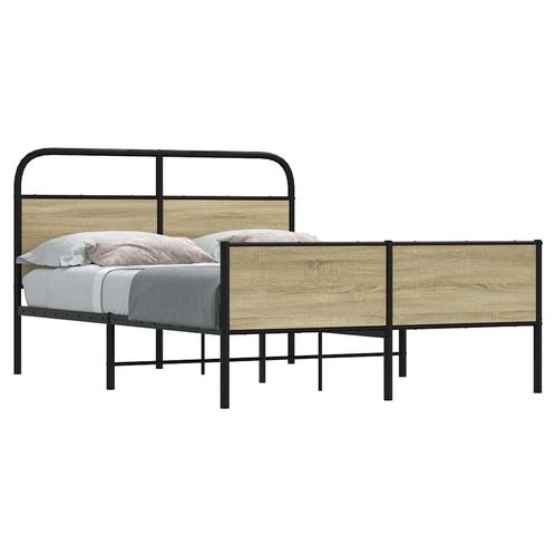 vidaXL Cadre de lit sans matelas 120x190 cm cm chêne, Maison & Meubles, Chambre à coucher | Lits, Neuf, Envoi