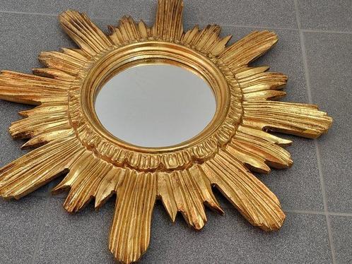 Wandspiegel - Hout-Kleur-Bladgoud-Glas - Zonspeigel, Antiek en Kunst, Curiosa en Brocante