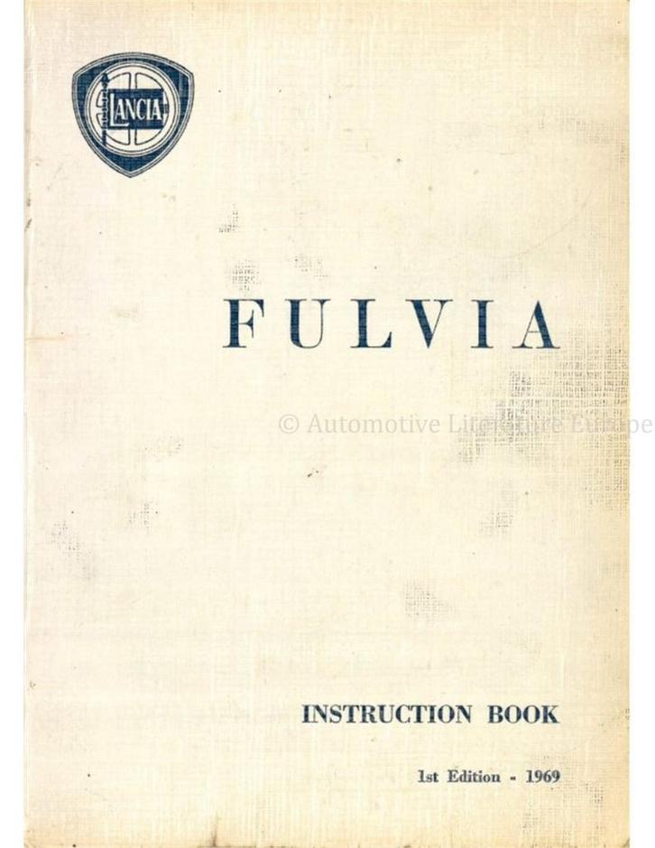 1969 LANCIA FULVIA BERLINA INSTRUCTIEBOEKJE ENGELS, Auto diversen, Handleidingen en Instructieboekjes