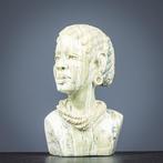Sculpture, African woman - 290 mm - pierre serpétine - 2022