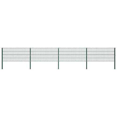 vidaXL Schuttingpaneel met palen 6,8x0,8 m ijzer groen, Tuin en Terras, Tuinhekken en Hekwerk, Nieuw, Verzenden