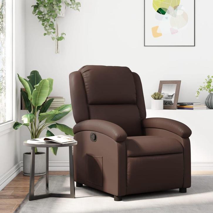 Fauteuil kunstleer bruin | Retour Deal | 40% Korting, Huis en Inrichting, Fauteuils, 75 tot 100 cm, 75 tot 100 cm, Gebruikt, Verzenden