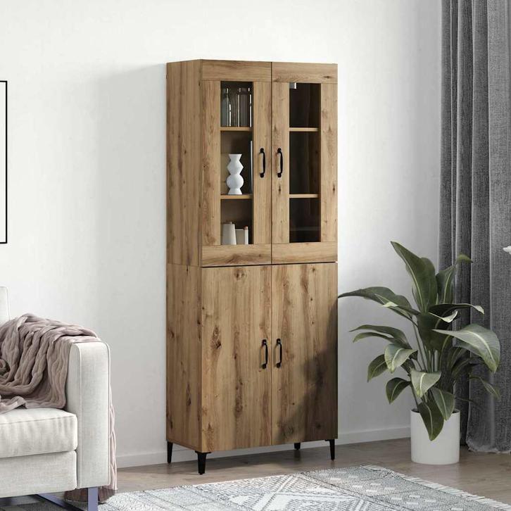 vidaXL Highboard 2 pcs artisanaal eikenkleurig 69.5 x 34 x, Huis en Inrichting, Kasten | Dressoirs, Nieuw, Verzenden