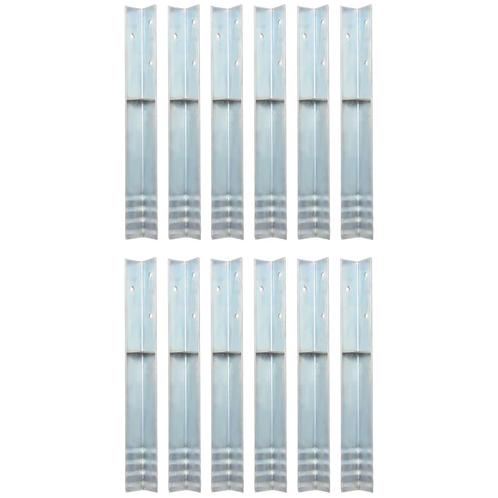vidaXL Grondanker L-vormig 5x5x50 cm gegalvaniseerd staal 12, Doe-het-zelf en Bouw, Overige Doe-Het-Zelf en Bouw, Nieuw, Verzenden