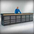 Datona Werkbank PRO – eiken werkblad – 36 lades – 400 cm –, Doe-het-zelf en Bouw, Ophalen of Verzenden, Nieuw